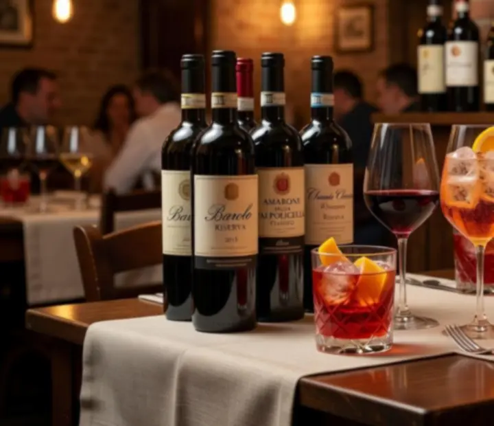 Cocktails and wine glasses on a timber bar at The Bluff & Bite