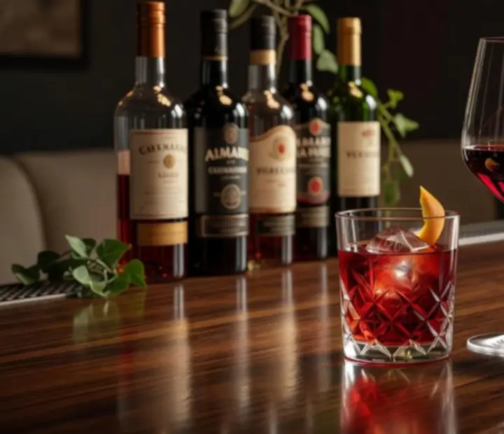 Boutique wines and Italian cocktails on a rustic timber bar